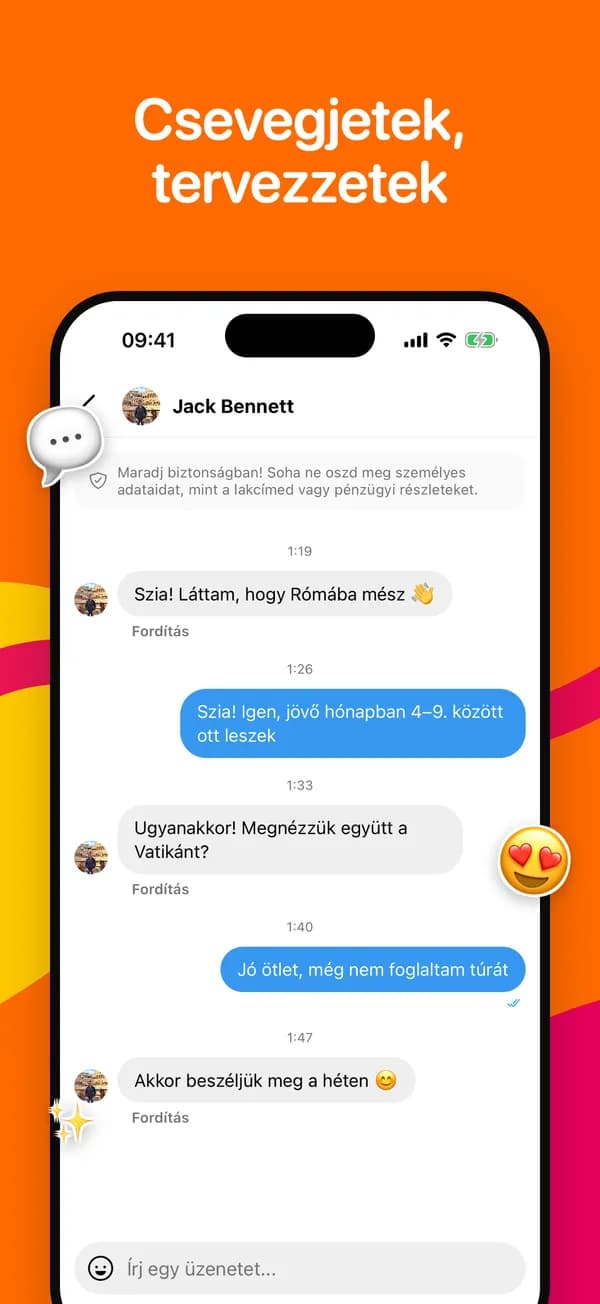 Csevegés egykoppintásos fordítással