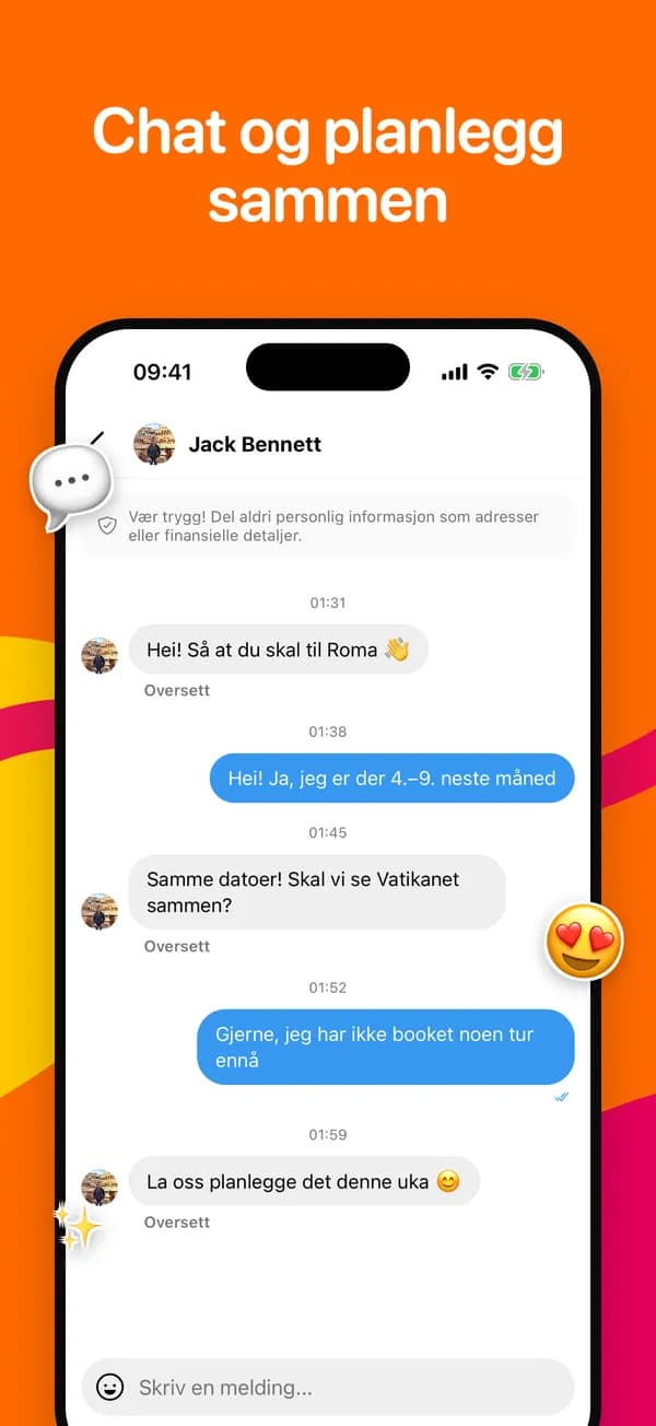 Chat med oversettelse med ett trykk