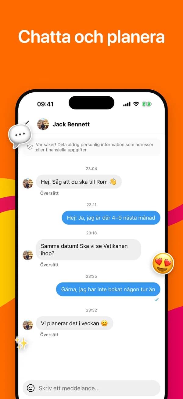 Chatt med översättning med ett tryck