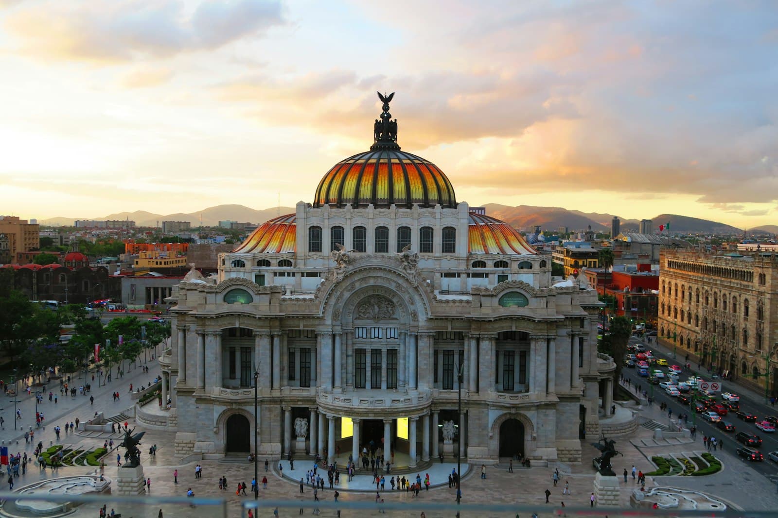Palacio de Bellas Artes at sunset in Mexico City