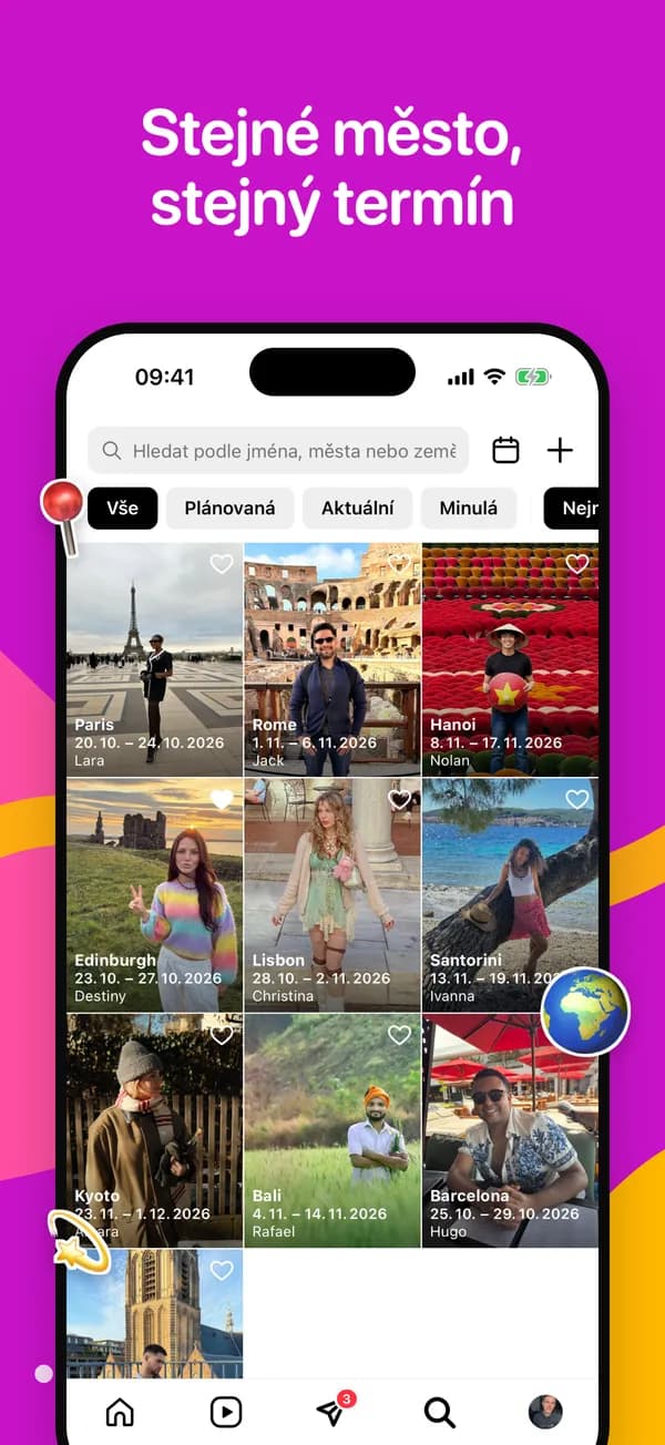 Mřížka Procházet cesty filtrovaná podle města a termínu