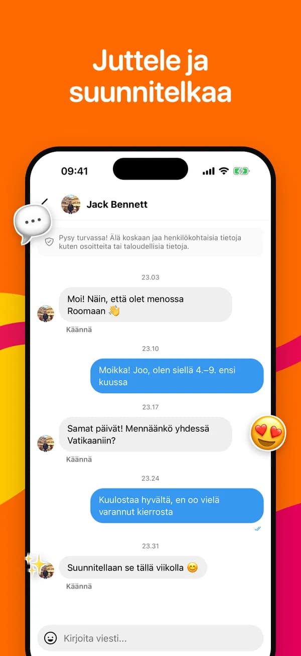 Keskustelu ja käännös yhdellä napautuksella