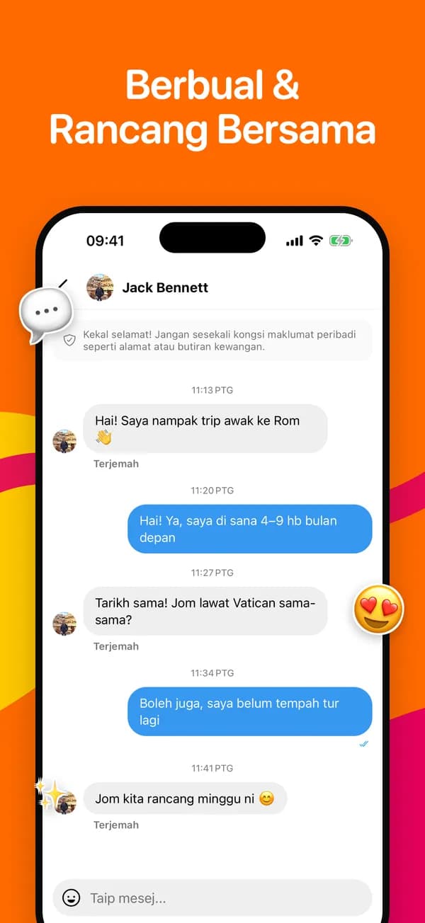 Sembang dengan terjemahan satu ketikan