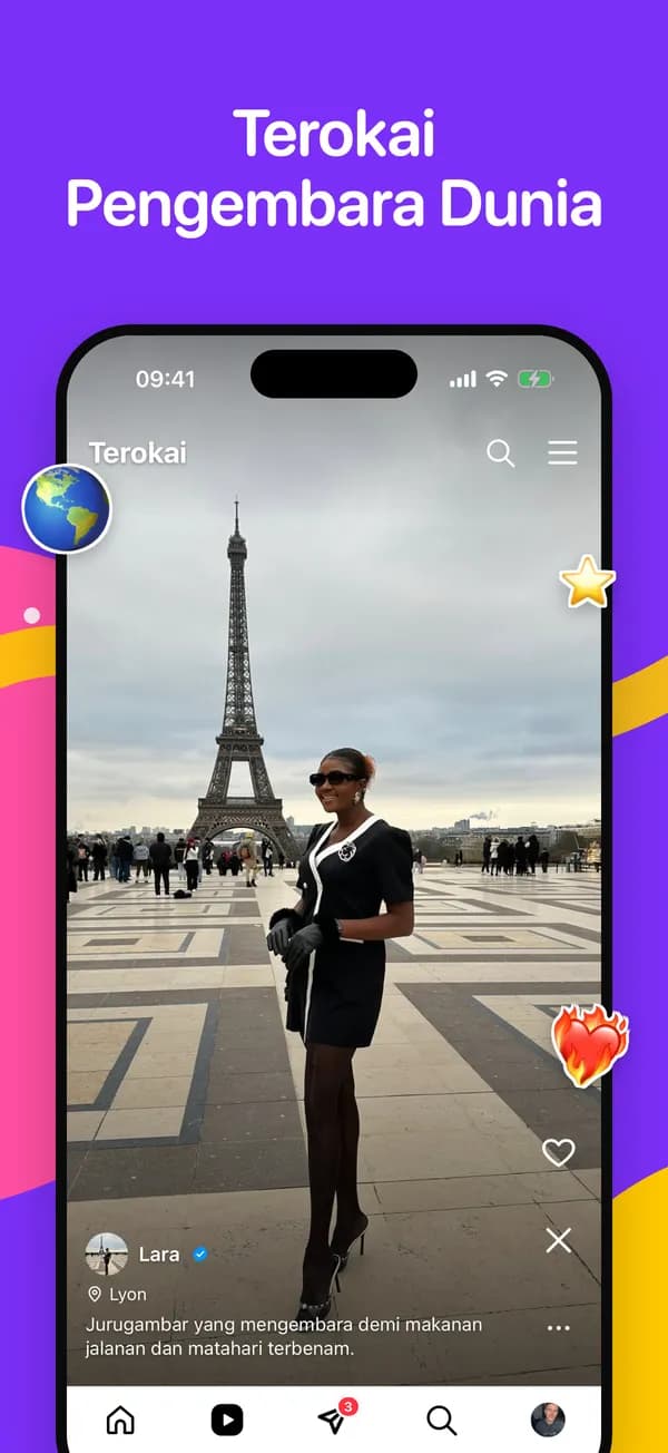 Terokai profil pengembara dalam skrin penuh