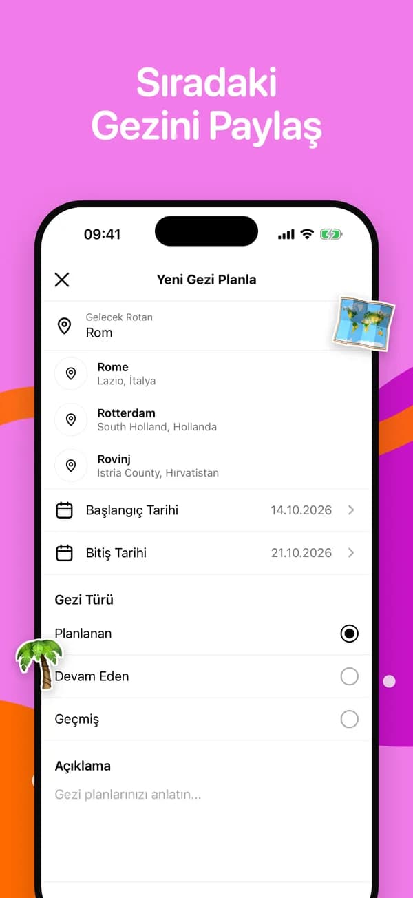 Şehir önerileri ve tarihlerle yeni bir gezi planlama